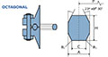 Style R Octagonal Ring Joint Dimensions Drawing